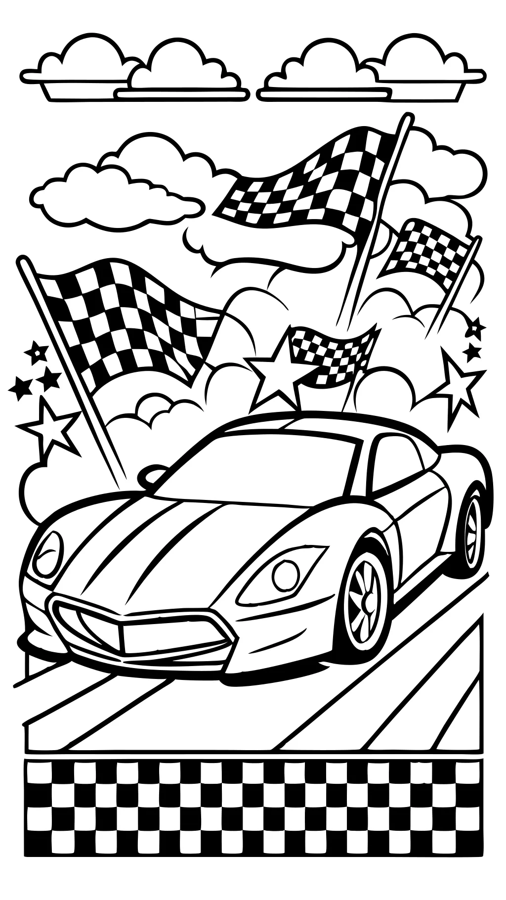 coloriage voiture de course